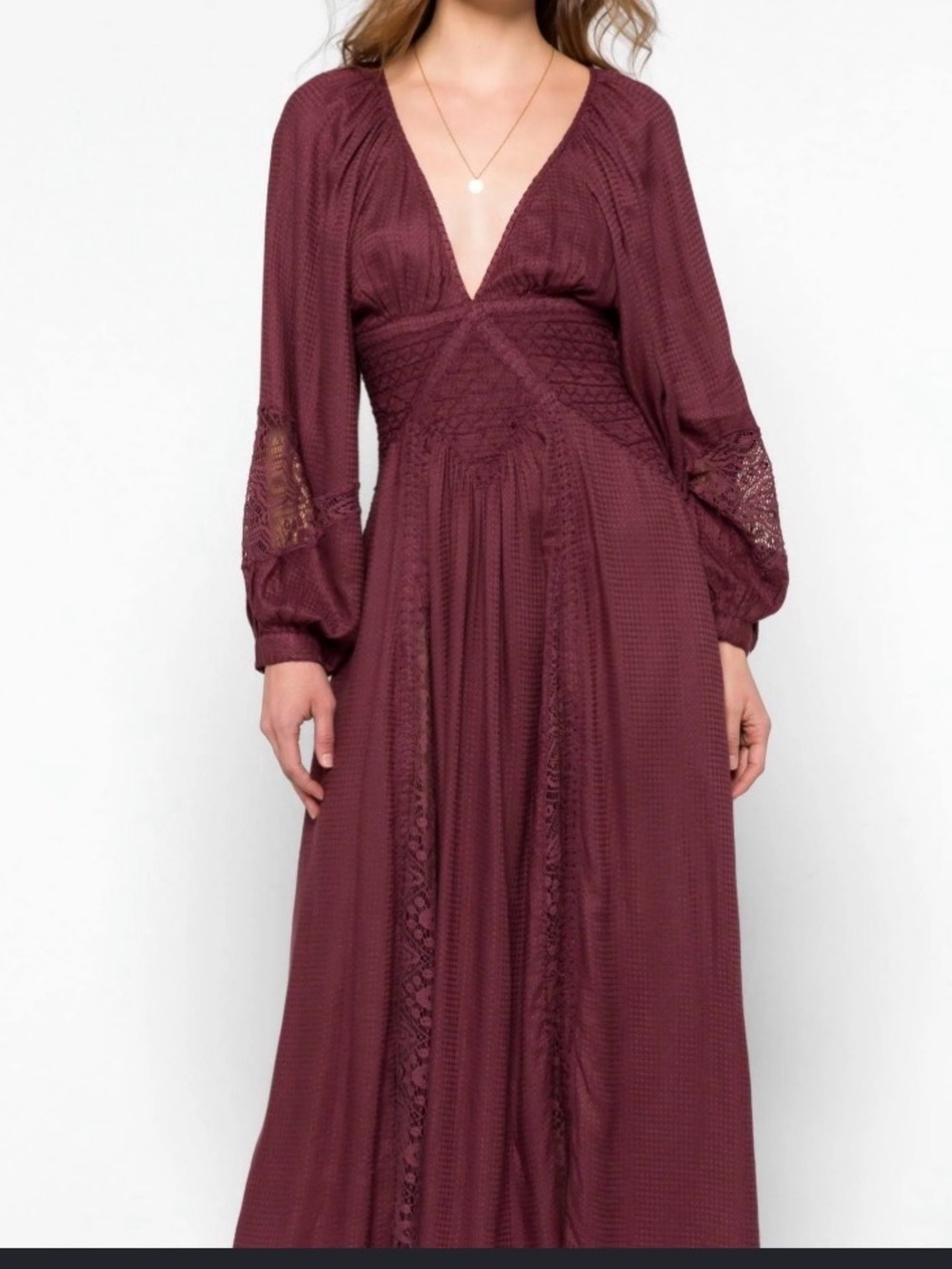 Free People Southwest Lace Maxi Dress XL | NWT Plum